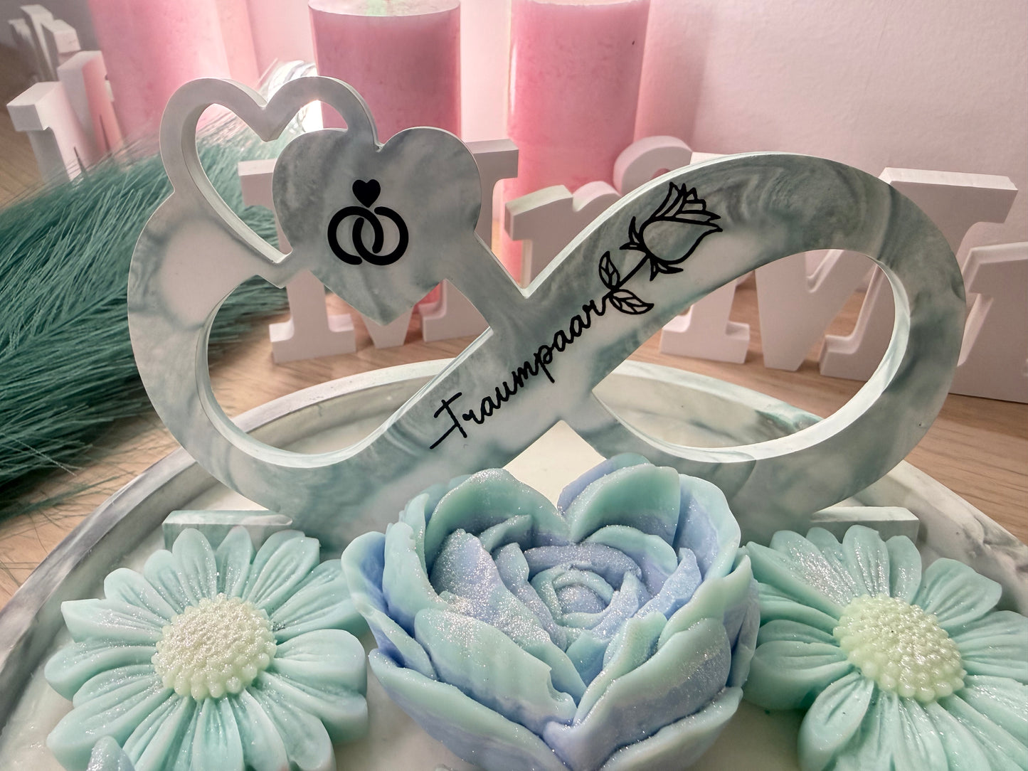 Handgegossene Gips-Schale im Marmor-Look – edles Wohnaccessoire und personalisierbares Geschenk für Paare – handgemacht, personalisierbar, hochwertige Deko