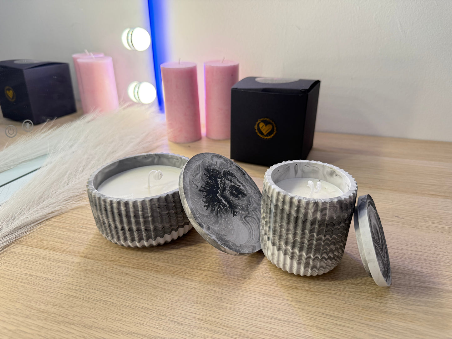 Duftkerzen-Set mit Deckel – handgefertigt | stilvolle Geschenkidee & Deko