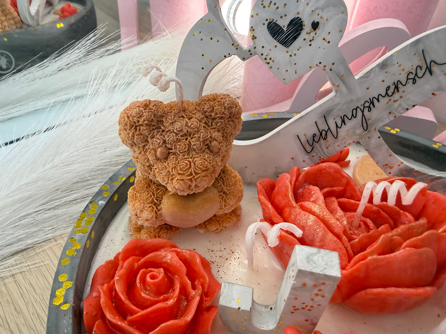 Personalisierbare Geschenkidee mit Herz – handgegossene Dekoschale in Marmoroptik – handgemacht, personalisierbar, hochwertige Deko