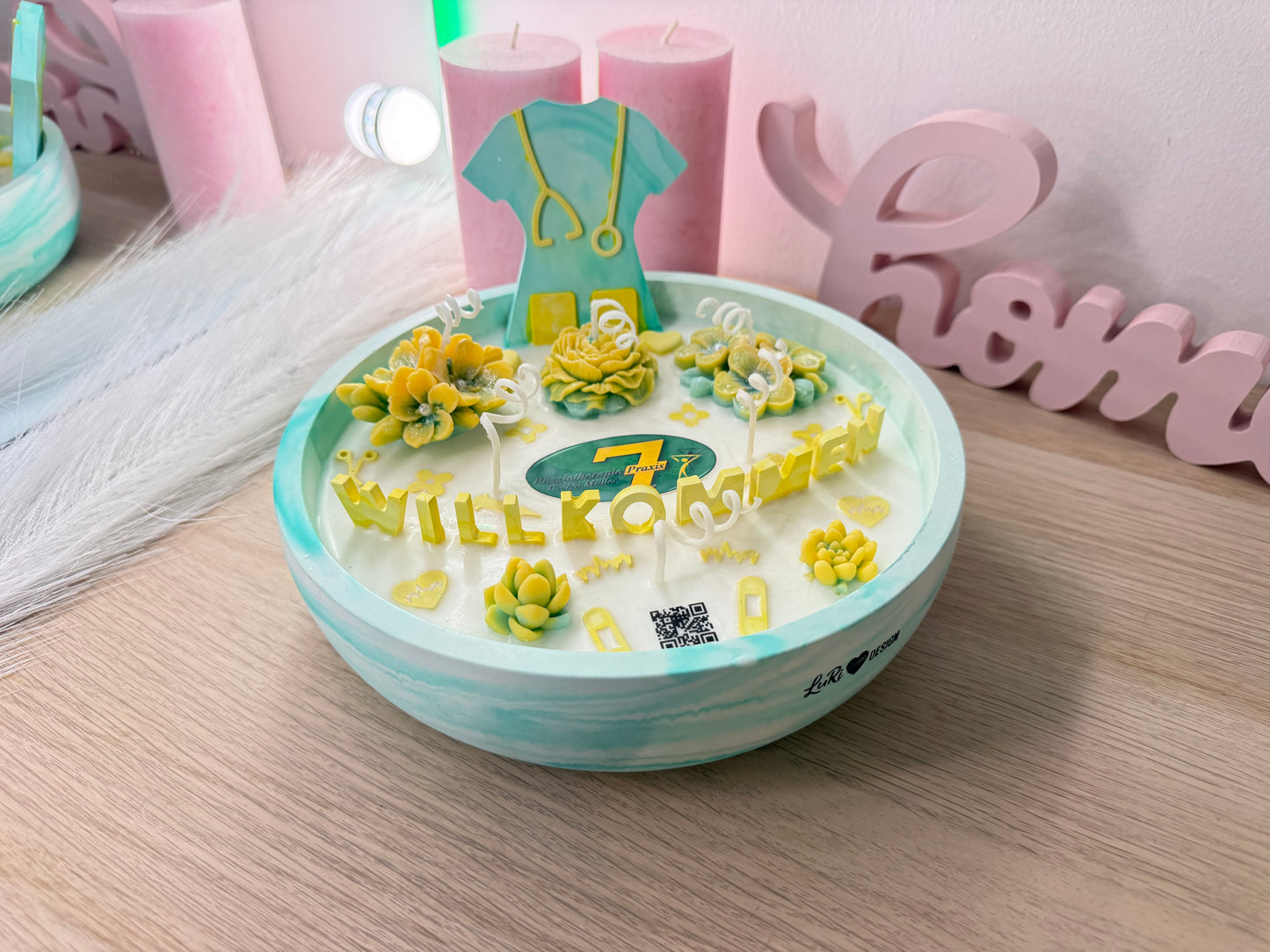 Individuelle Firmenschale – personalisierte Praxisschale mit Logo & Farbwunsch (22 cm)