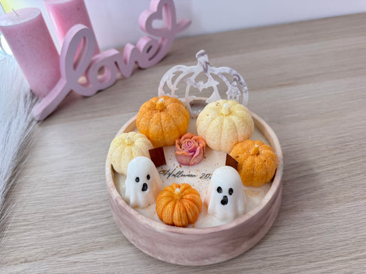 Herbst- & Halloween-Schale „Pumpkin Magic“ – handgegossene Deko mit Kürbissen und Geistern – personalisierbares Geschenk – handgemacht, personalisierbar, hochwertige Deko