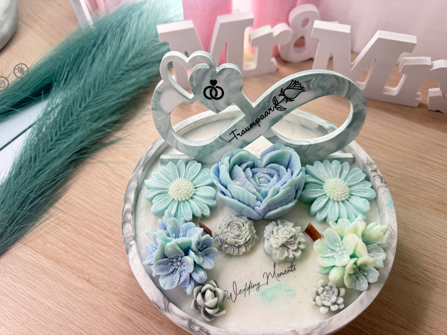 Handgegossene Gips-Schale im Marmor-Look – edles Wohnaccessoire und personalisierbares Geschenk für Paare – handgemacht, personalisierbar, hochwertige Deko