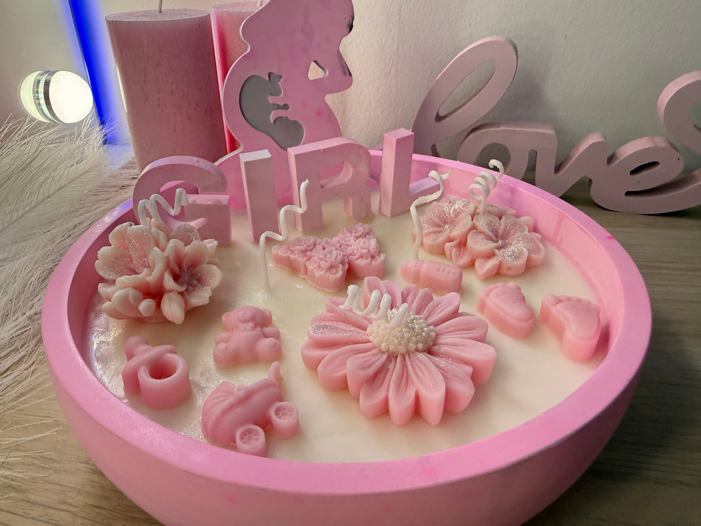 Personalisierte Babyshower Kerzenschale – Geschenk zur Geburt