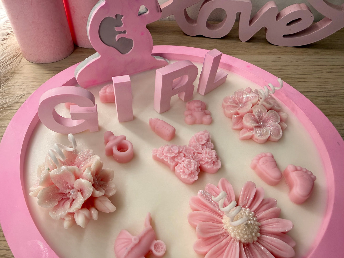 Personalisierter Babyshower Teller 25 cm – Geschenk zur Geburt