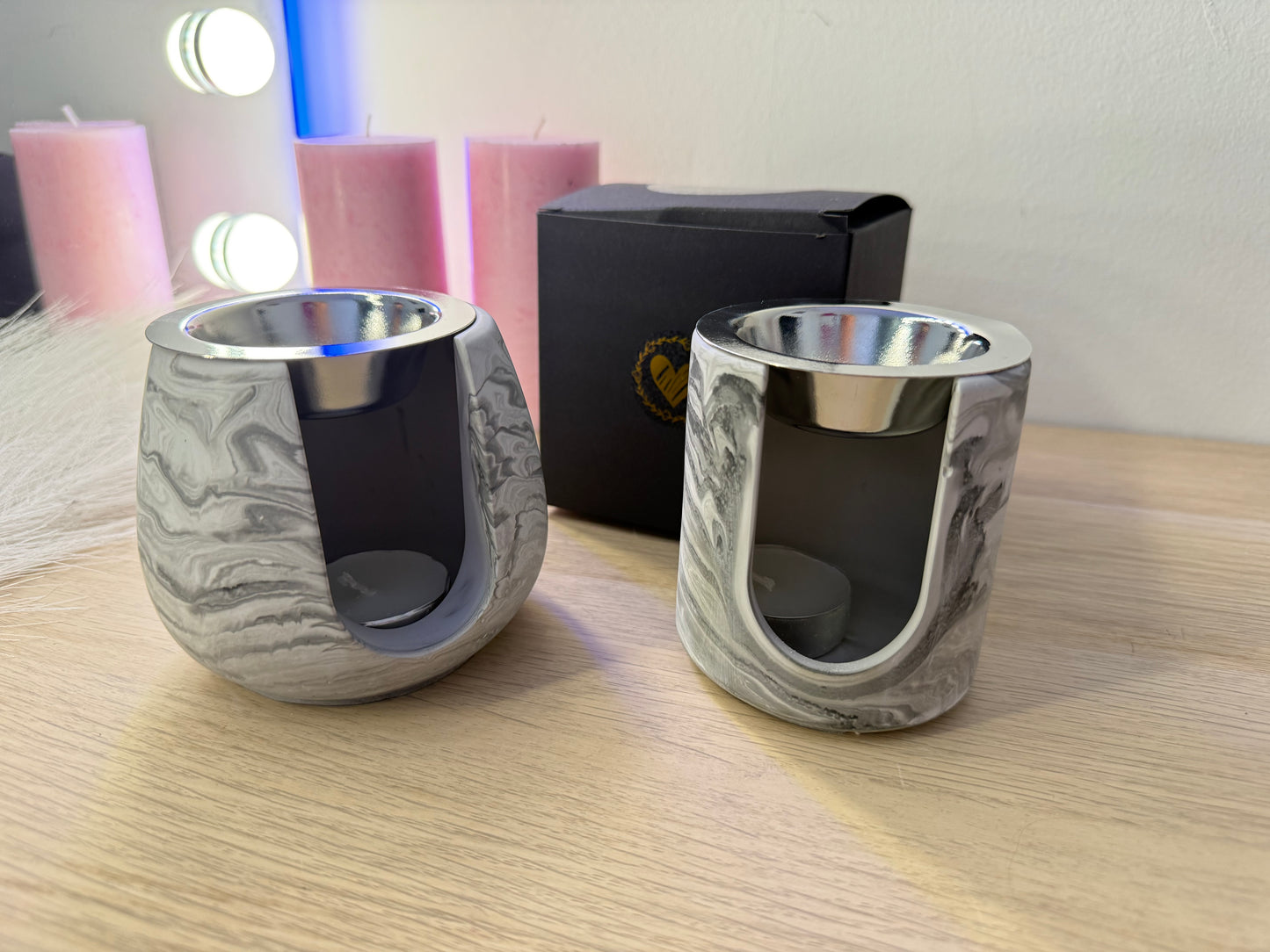 Duftwachsschmelzer Set (2 Stück) handgemacht aus Gießkeramik