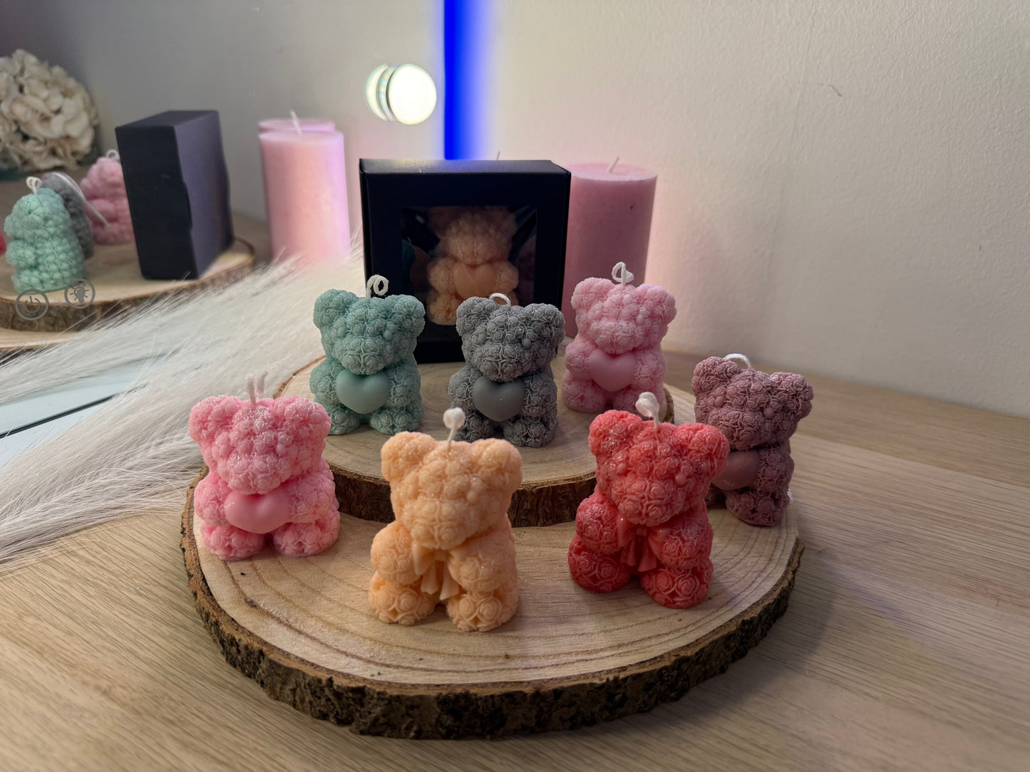 Kerzen in Bärenform als Geschenk Set handgemacht romantische Deko Geschenkidee