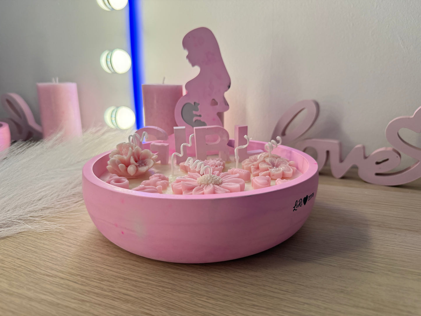 Personalisierte Babyshower Kerzenschale – Geschenk zur Geburt