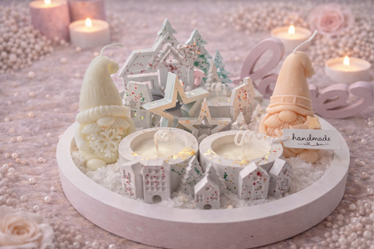 Handgemachtes Wichtel-Deko-Set XXL | Winterliche Kerzenlandschaft