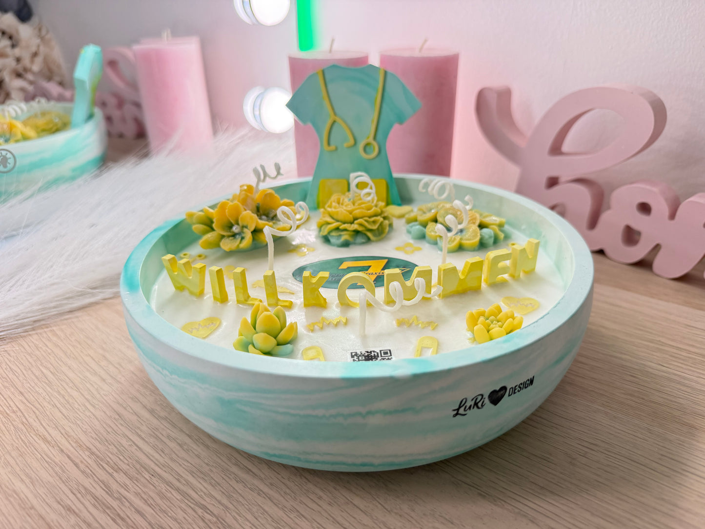 Individuelle Firmenschale – personalisierte Praxisschale mit Logo & Farbwunsch (22 cm)