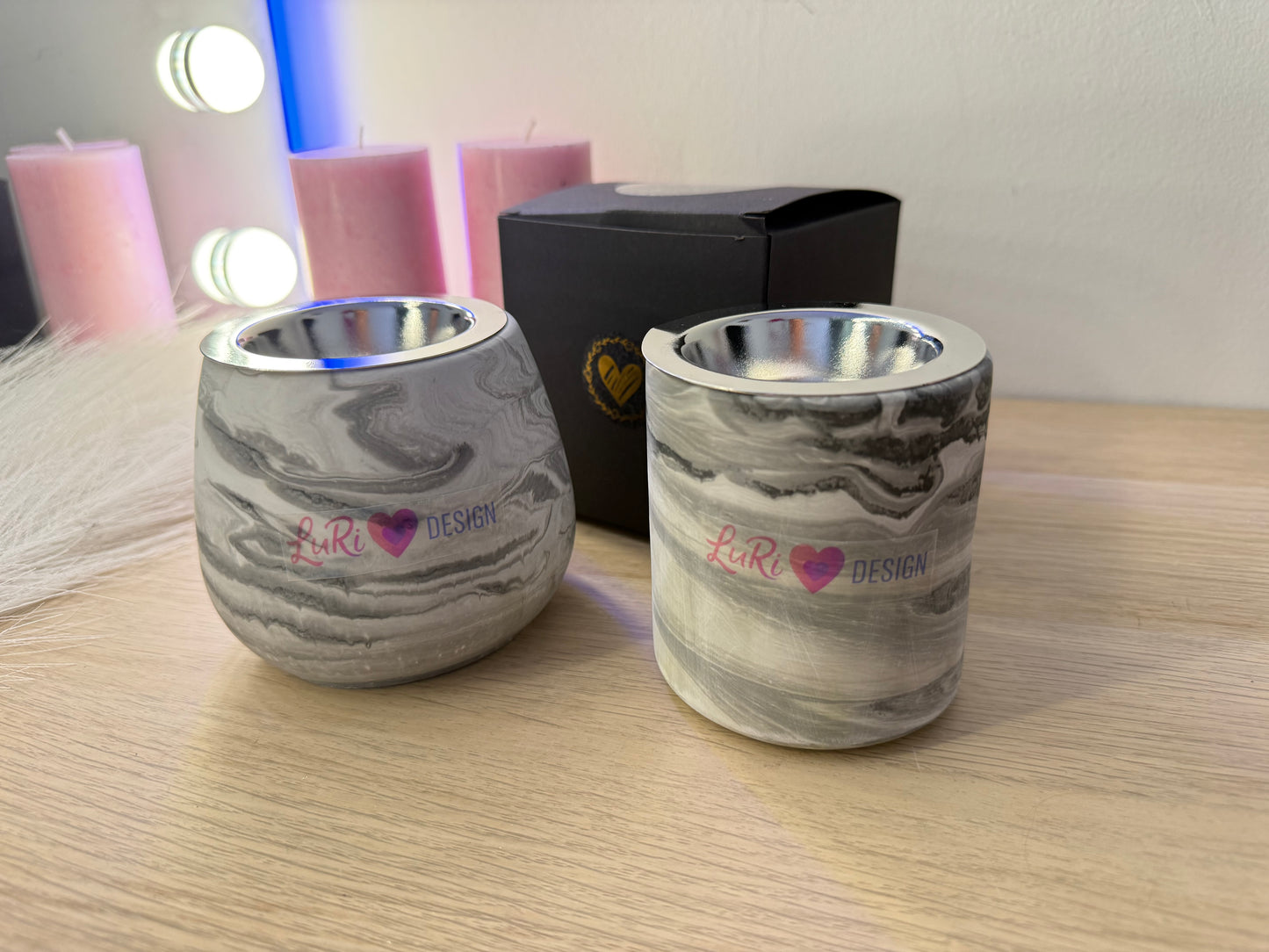 Duftwachsschmelzer Set (2 Stück) handgemacht aus Gießkeramik