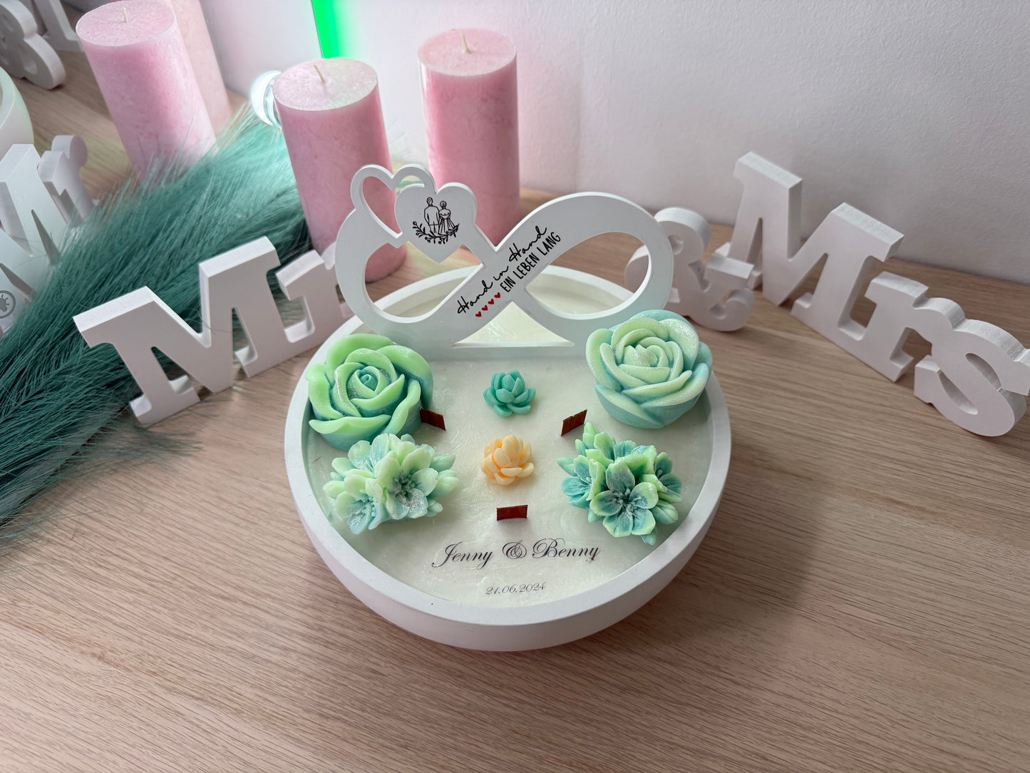 ♾️ Infinity-Schale „Hand in Hand ein Leben lang“ – personalisiertes Hochzeitsgeschenk – handgemacht, personalisierbar, hochwertige Deko