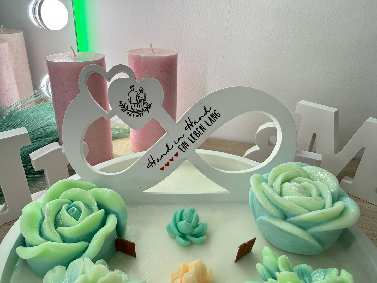 ♾️ Infinity-Schale „Hand in Hand ein Leben lang“ – personalisiertes Hochzeitsgeschenk – handgemacht, personalisierbar, hochwertige Deko