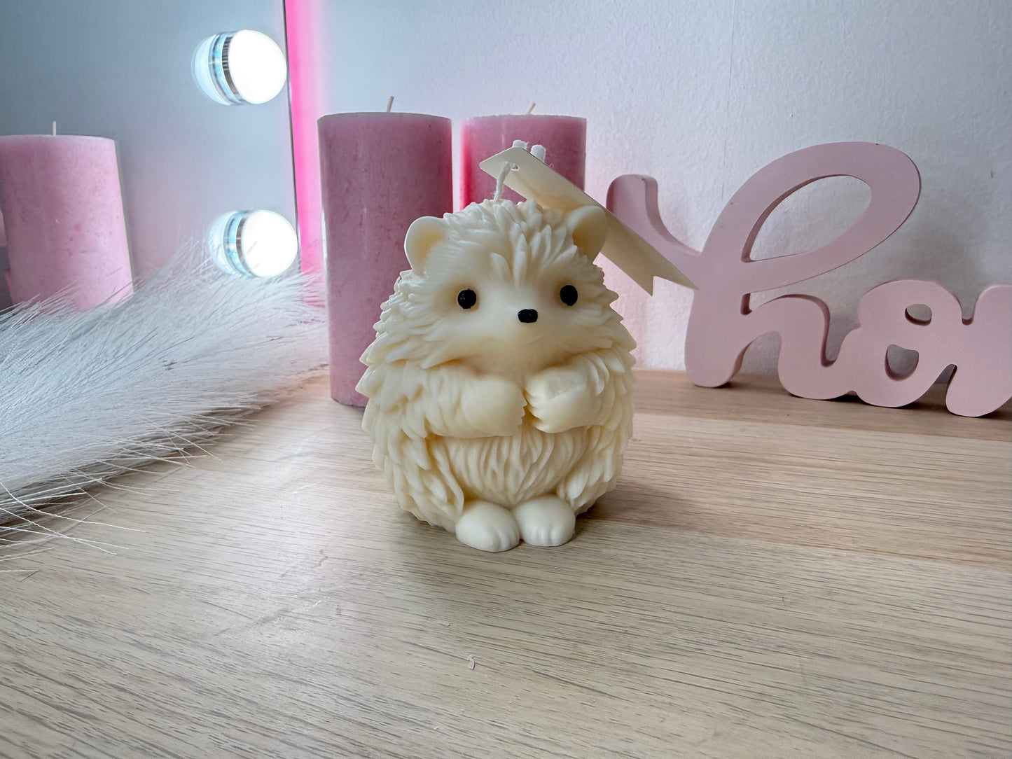 Igel-Kerze handgemacht – süße Tierkerze aus Sojawachs | mit Farbwunsch & Geschenkverpackung