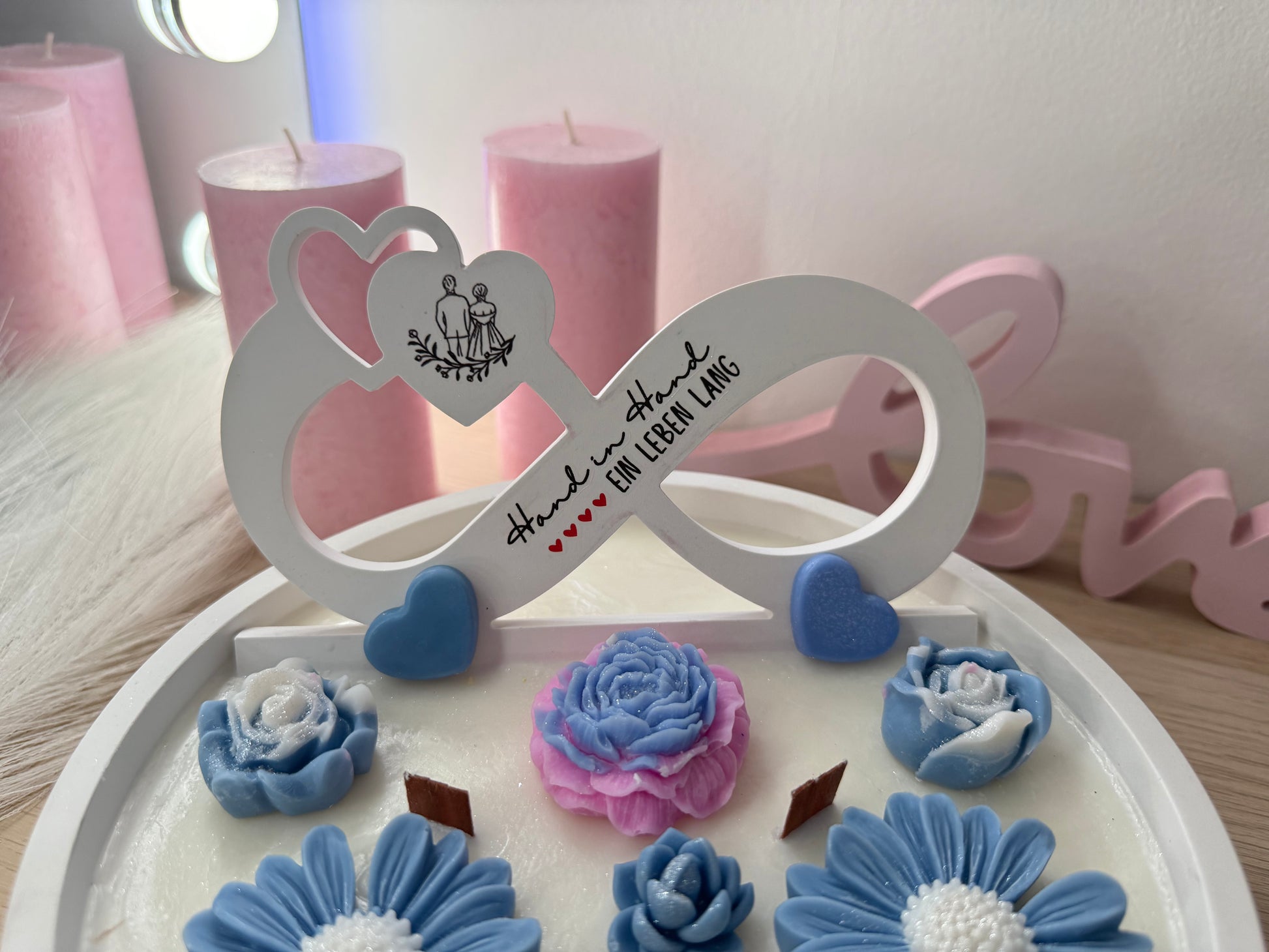 ♾️ Infinity-Schale „Hand in Hand ein Leben lang“ – Geschenk zur Hochzeit oder für Paare – personalisierbares Geschenk – handgemacht, personalisierbar, hochwertige Deko