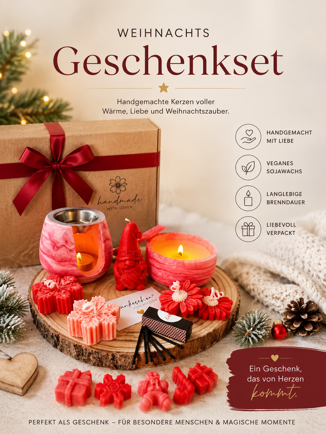 Personalisierte Weihnachtsgeschenkbox für Firmen, Kunden & Mitarbeiter | Handgemachte Premium Geschenksets