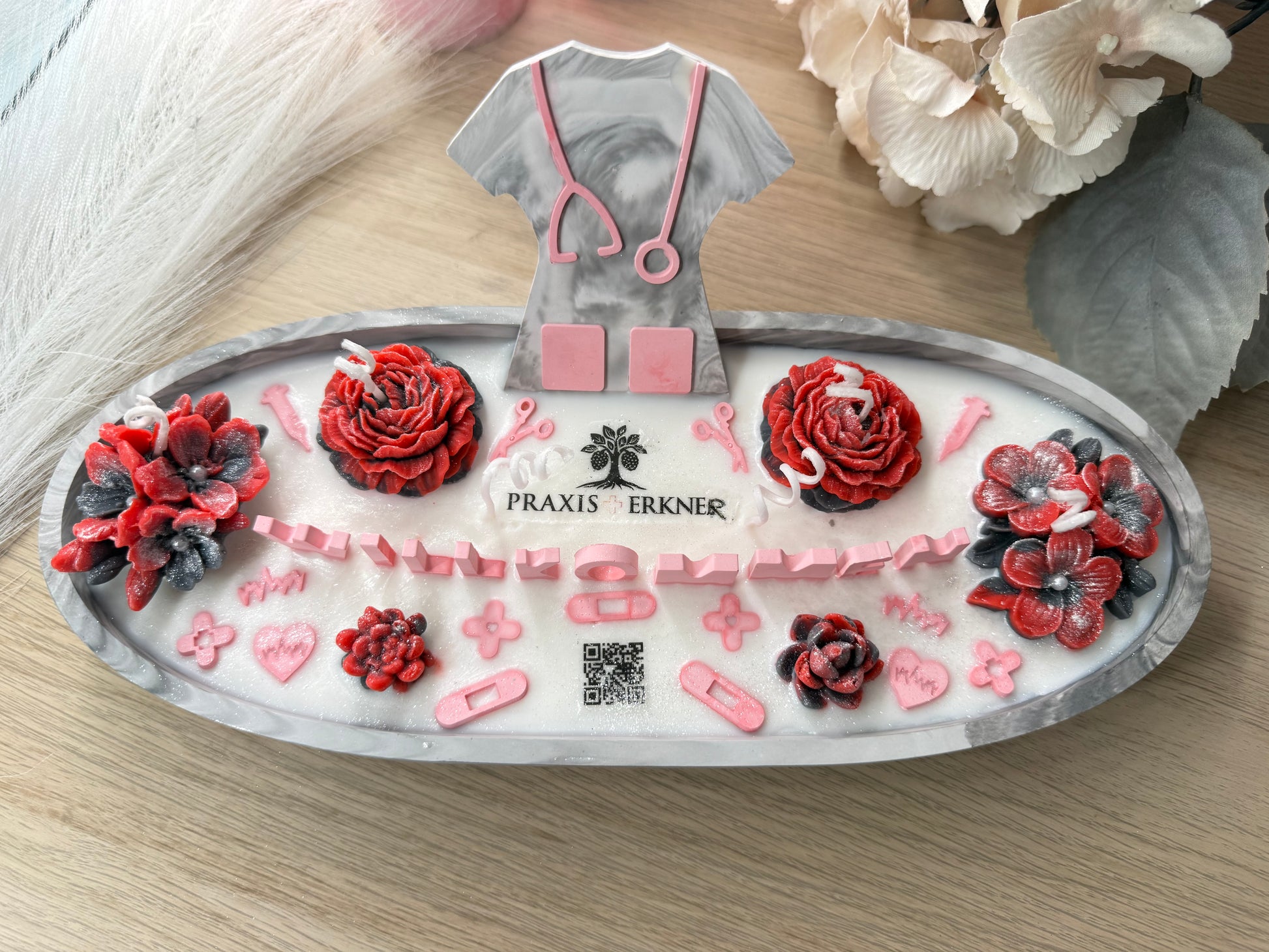 Handgemachtes Willkommen Geschenkset mit Kerzen im romantischen Lifestyle Stil für besondere Anlässe