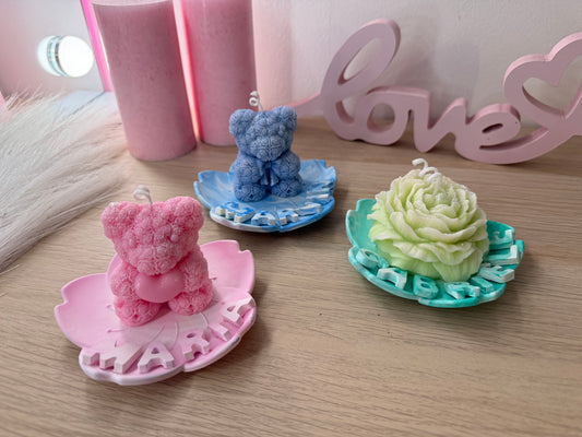 Personalisierte Mini-Blütenschale mit Name als handgemachtes Geschenk