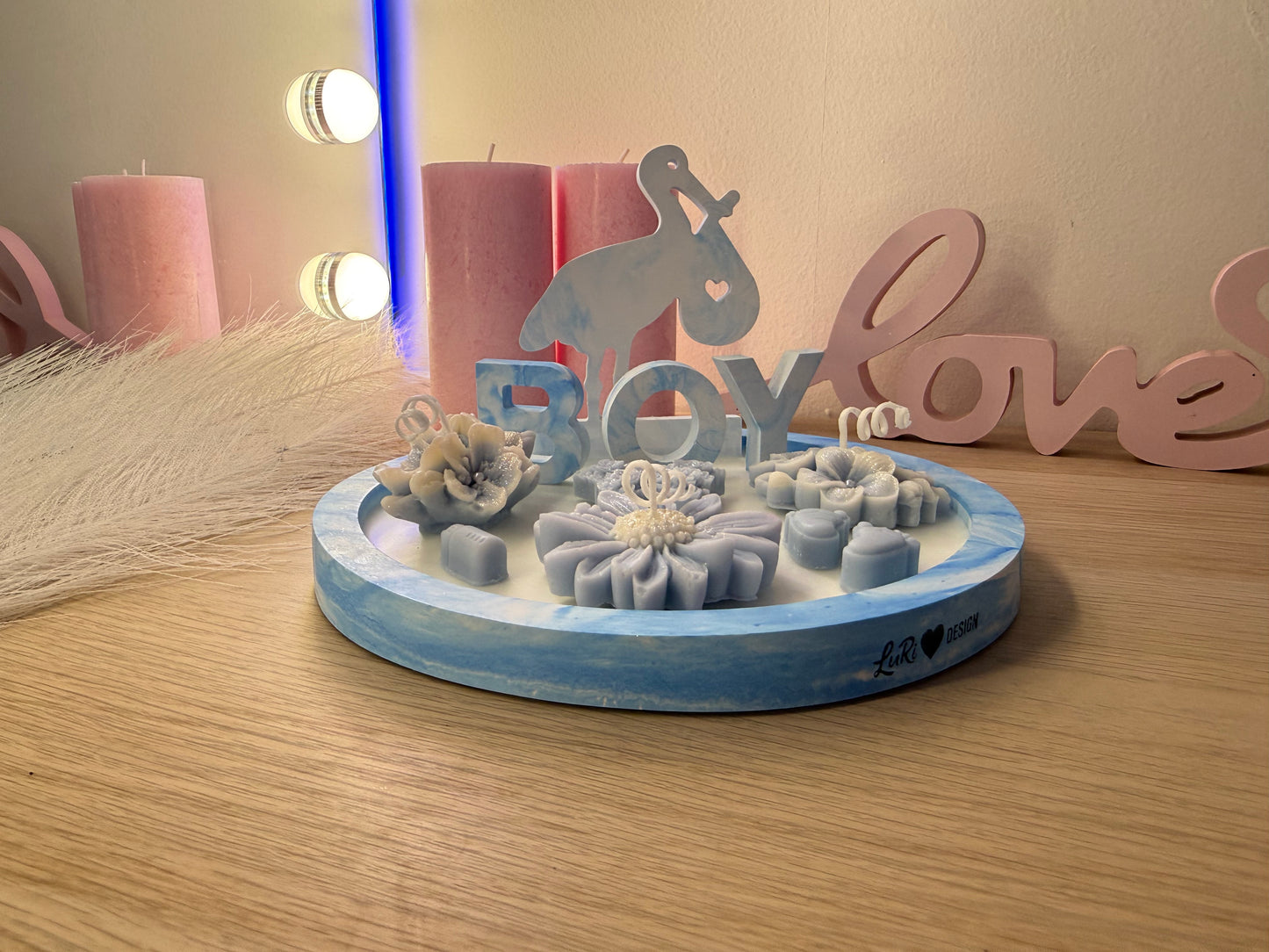 Kleiner Babyshower Teller 19 cm – personalisiertes Geschenk zur Geburt