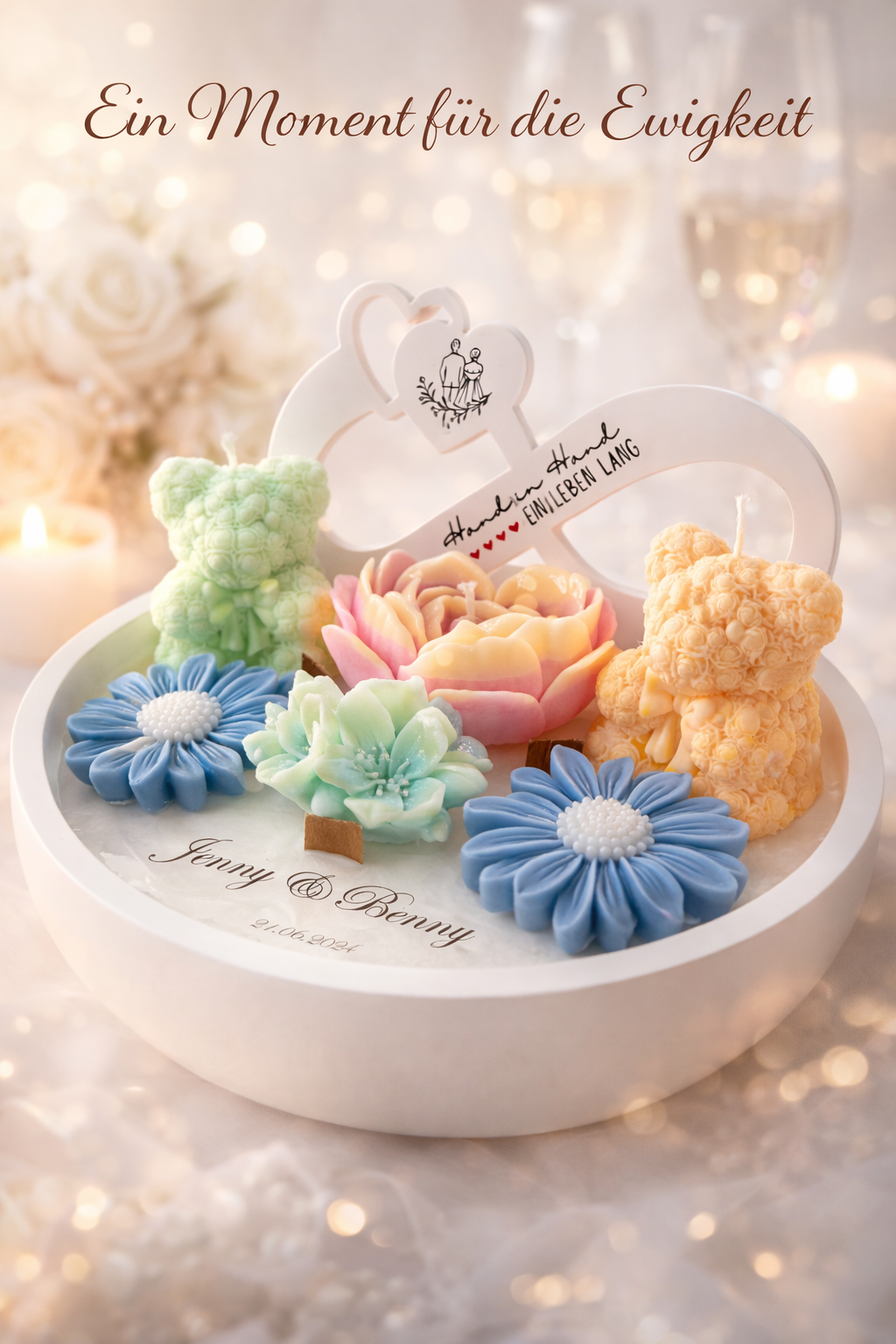 Hochzeitsgeschenk mit Namen & Datum – handgefertigte XXL Design-Schale