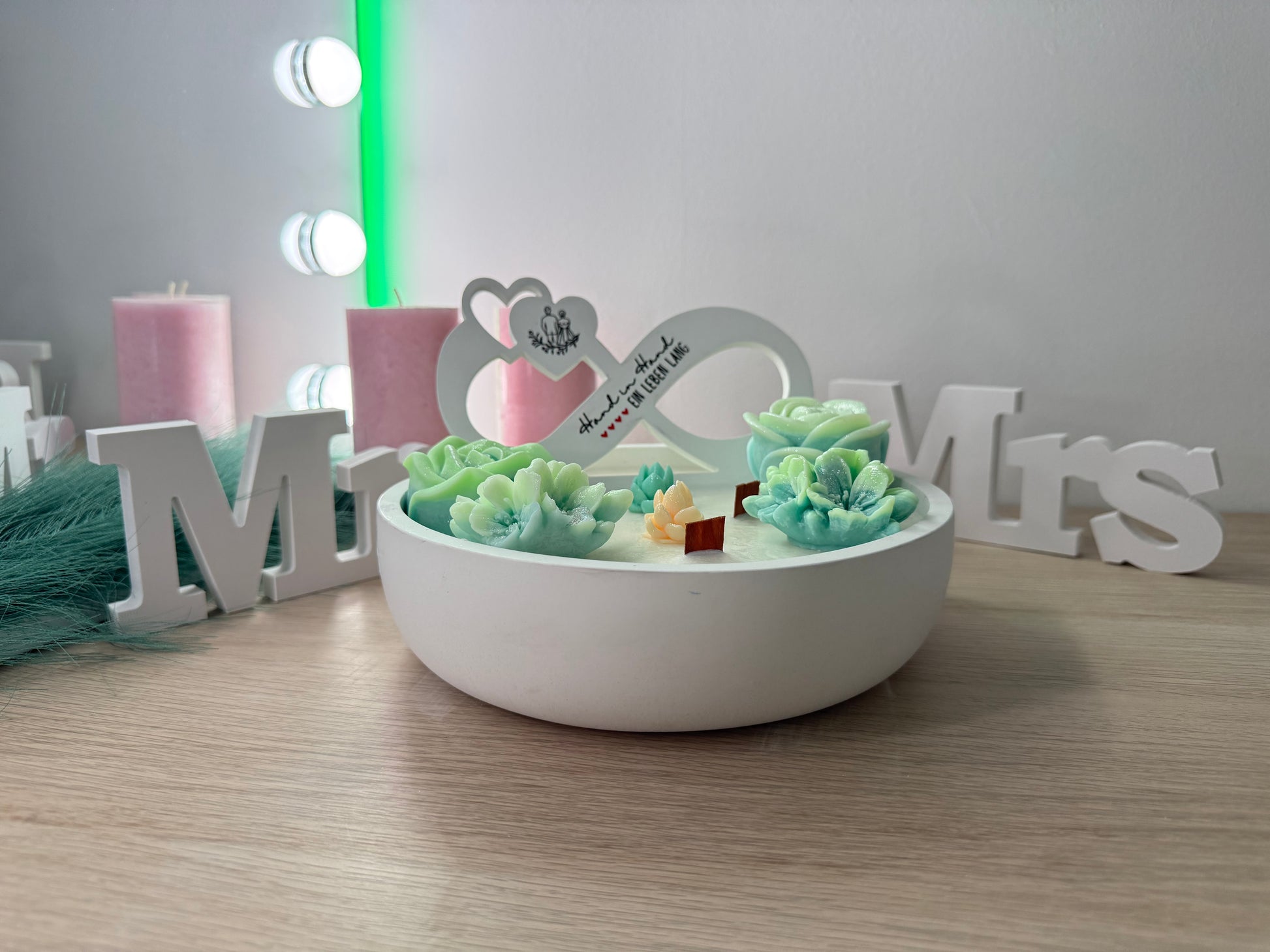 ♾️ Infinity-Schale „Hand in Hand ein Leben lang“ – personalisiertes Hochzeitsgeschenk – handgemacht, personalisierbar, hochwertige Deko