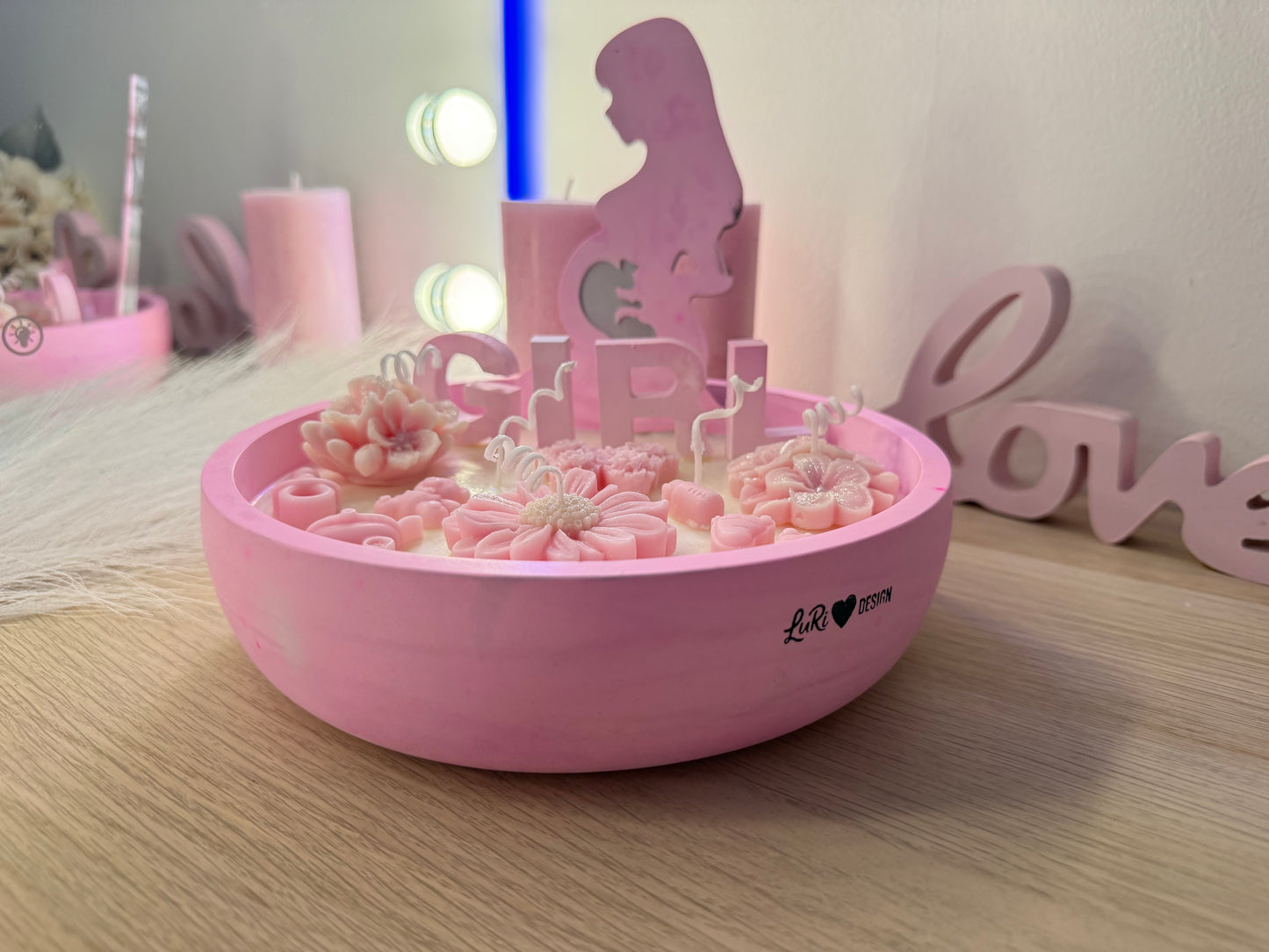 Personalisierte Babyshower Kerzenschale – Geschenk zur Geburt