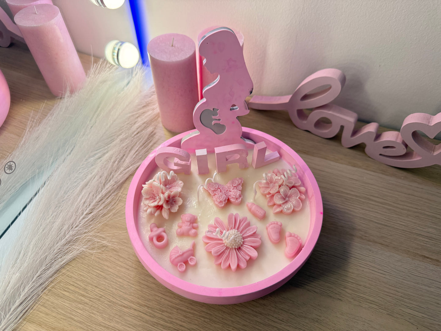 Personalisierte Babyshower Kerzenschale – Geschenk zur Geburt