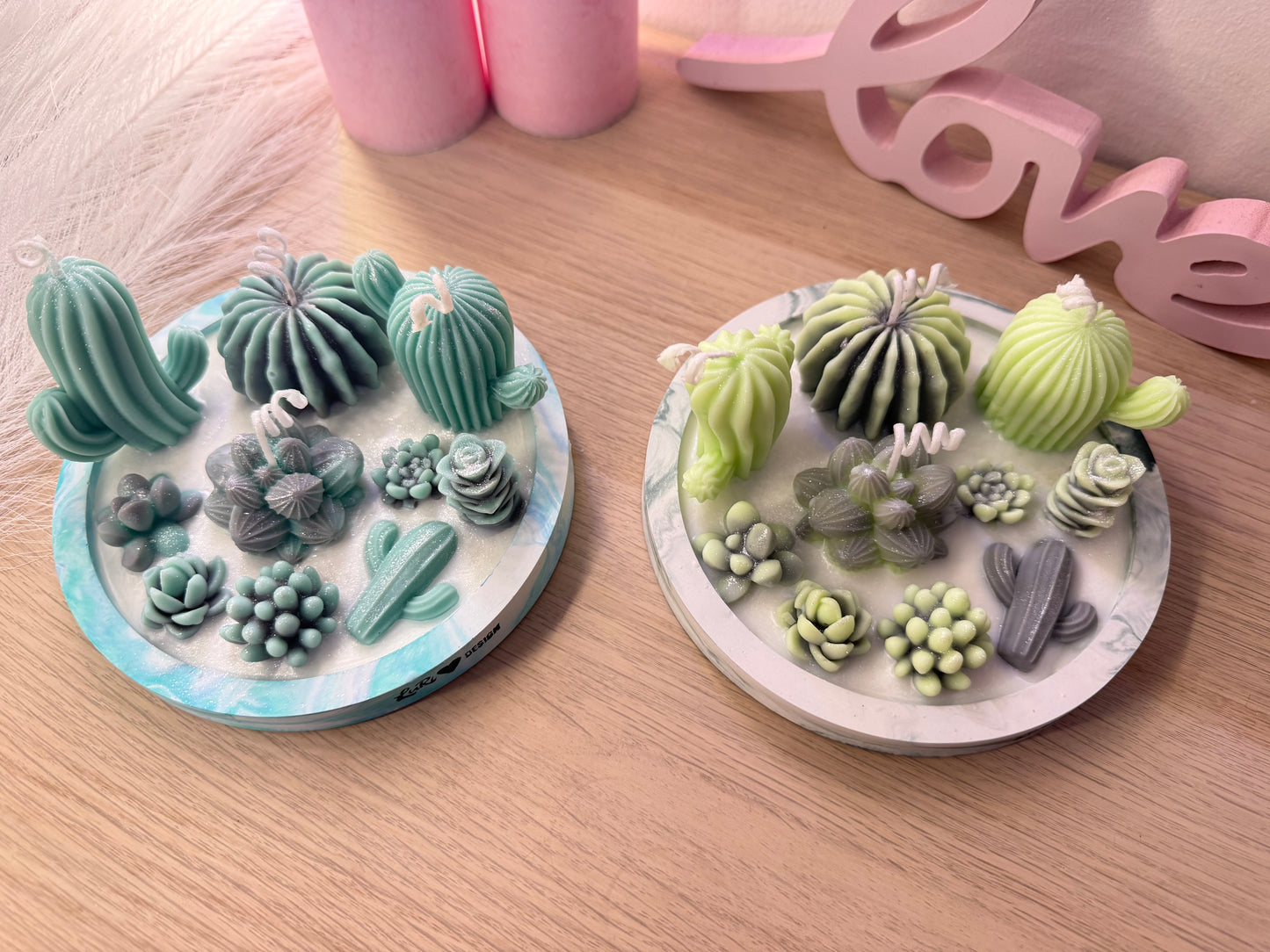 Handmade candle plate 15 cm – customizable in your choice of color – gift idea