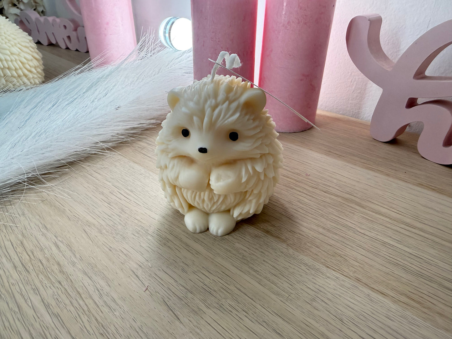 Igel-Kerze handgemacht – süße Tierkerze aus Sojawachs | mit Farbwunsch & Geschenkverpackung