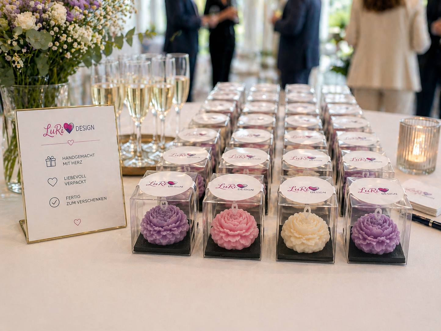 Personalisierte Gastgeschenke Kerzen für Firmen Events Mitarbeiter Kunden Geschenk
