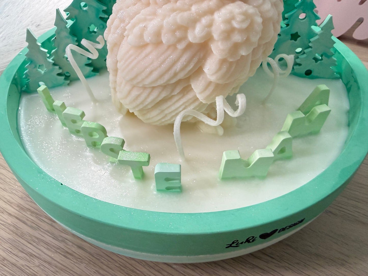 Winter-Eulen-Schale „Liebste Mama“ – Handgegossene Luxus Deko-Schale XXL mit 3D-Wald & exklusiver Eulen-Kerze Beliebtester Winterartikel 2025