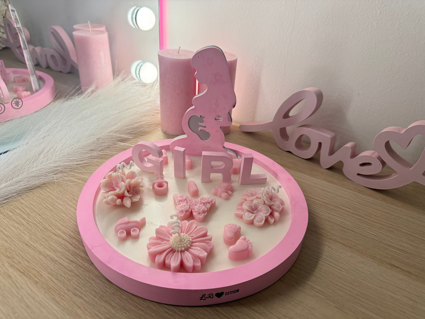 Personalisierter Babyshower Teller 25 cm – Geschenk zur Geburt