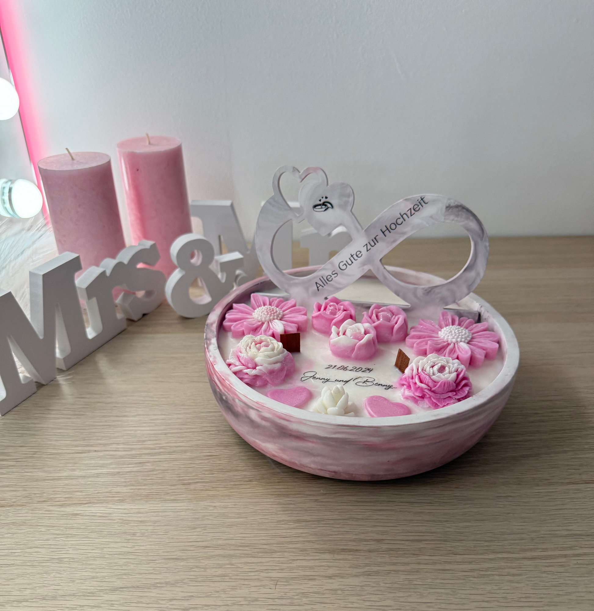 💍 Personalisierte Hochzeitsschale mit Infinity-Zeichen | Handgemacht & Geschenkverpackt | Hochzeitsgeschenk mit Namen & Datum – handgemacht, personalisierbar, hochwertige Deko