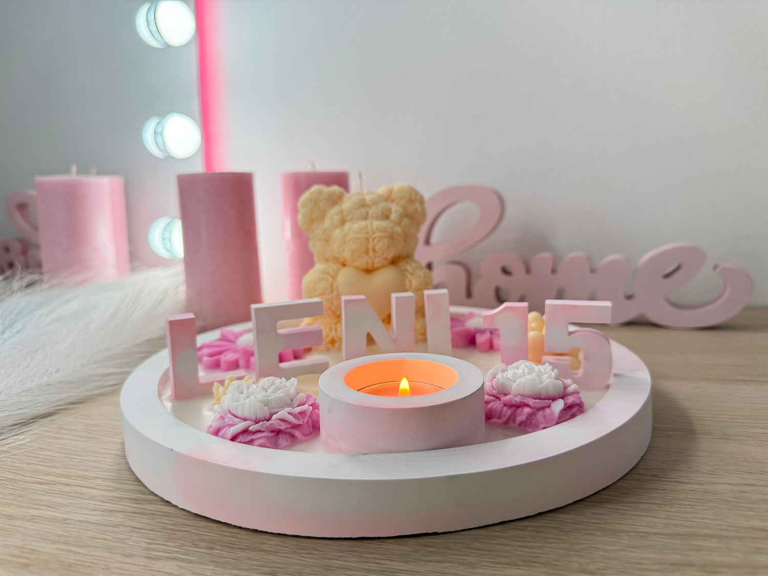 🧸 Personalisierte Premium Geburtstags-Schale mit Bärchen & Blumen | Handgemacht & Geschenkverpackt | Deko zum Geburtstag – handgemacht, personalisierbar, hochwertige Deko