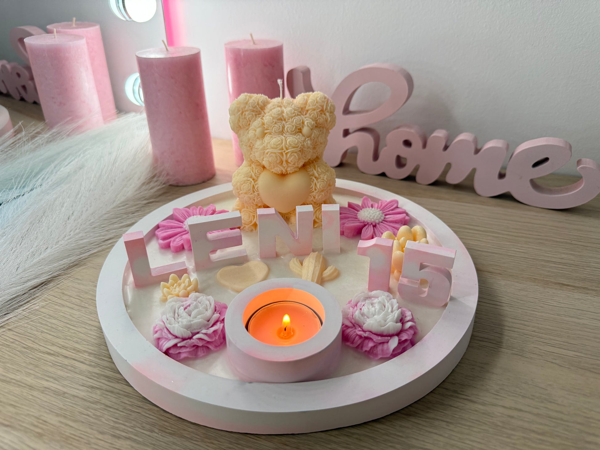 🧸 Personalisierte Premium Geburtstags-Schale mit Bärchen & Blumen | Handgemacht & Geschenkverpackt | Deko zum Geburtstag – handgemacht, personalisierbar, hochwertige Deko