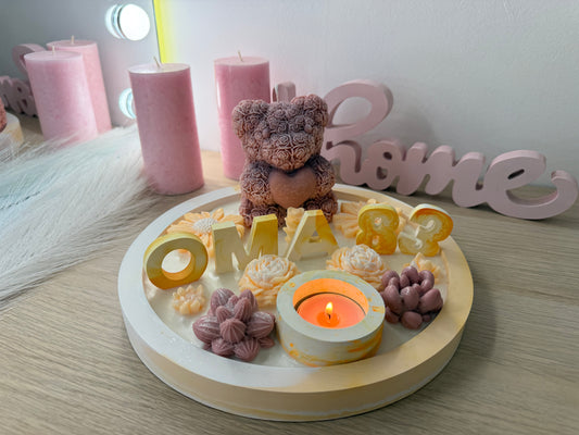 💛 Personalisierte „Oma“-Schale mit Bärchen & Blumen | Handgemacht & Geschenkverpackt | Geschenk zum Geburtstag oder Muttertag – handgemacht, personalisierbar, hochwertige Deko