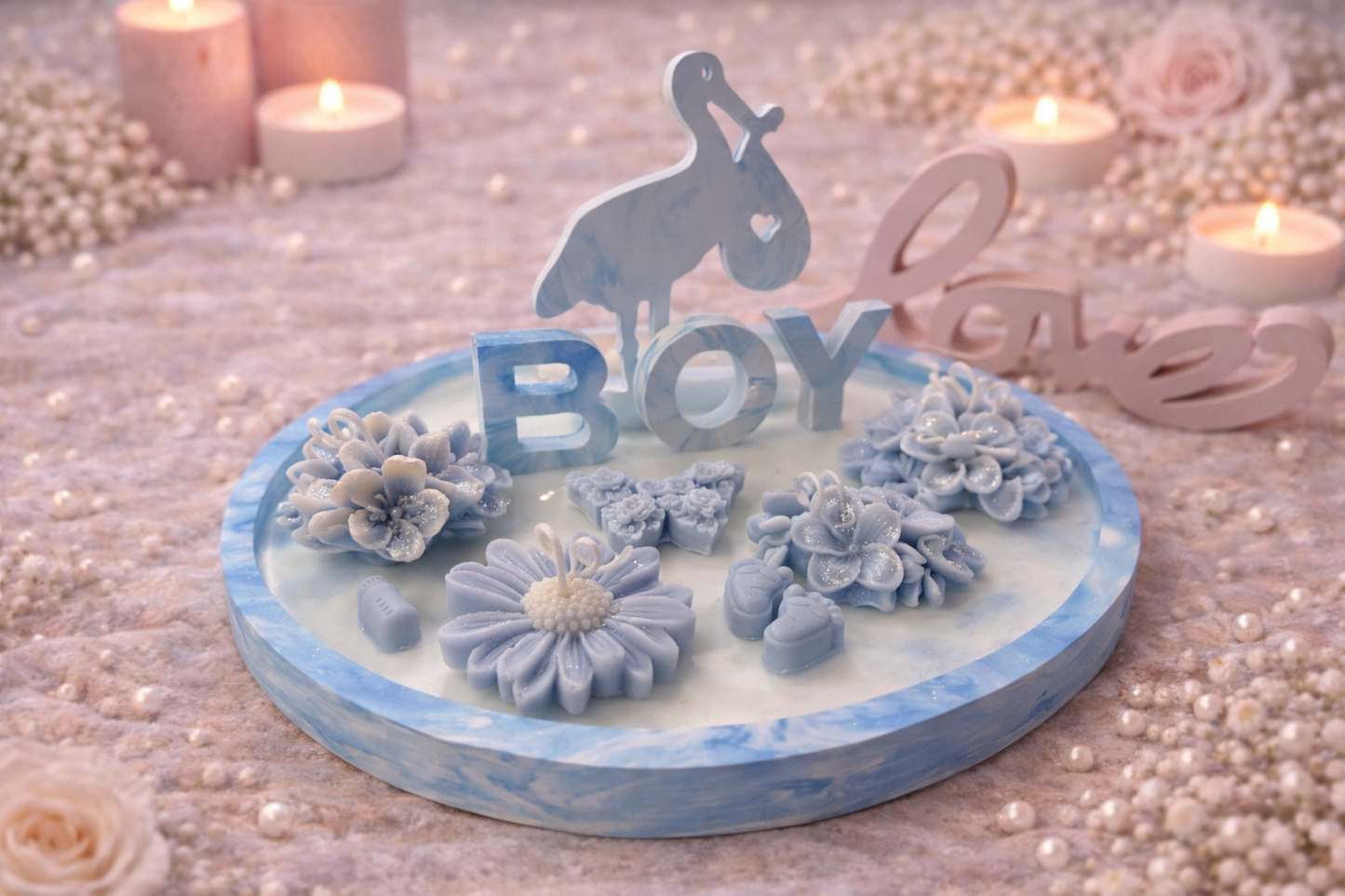 Kleiner Babyshower Teller 19 cm – personalisiertes Geschenk zur Geburt